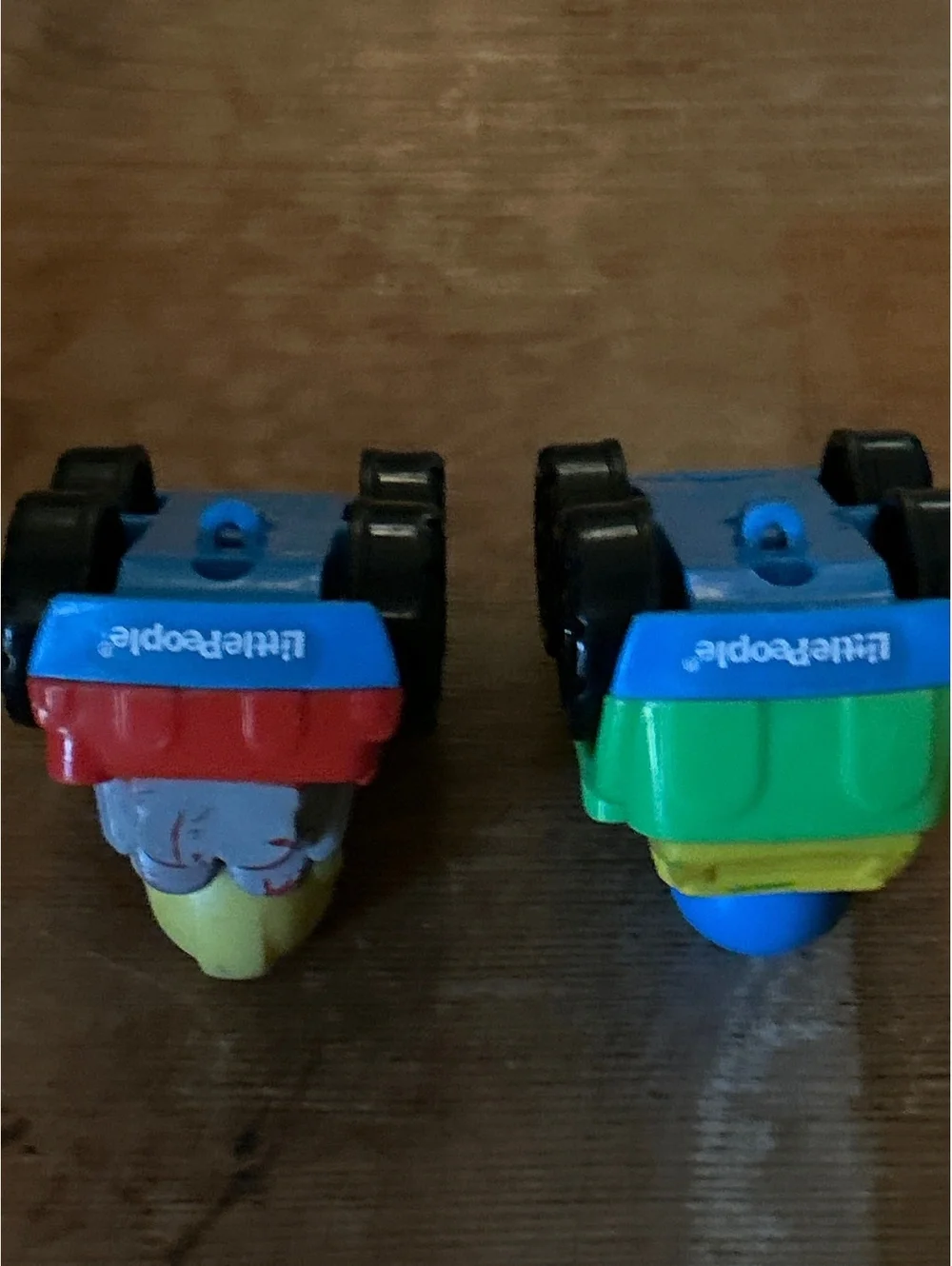 Vintage Little People Racing Cars Toy Set - Red and Green Cars